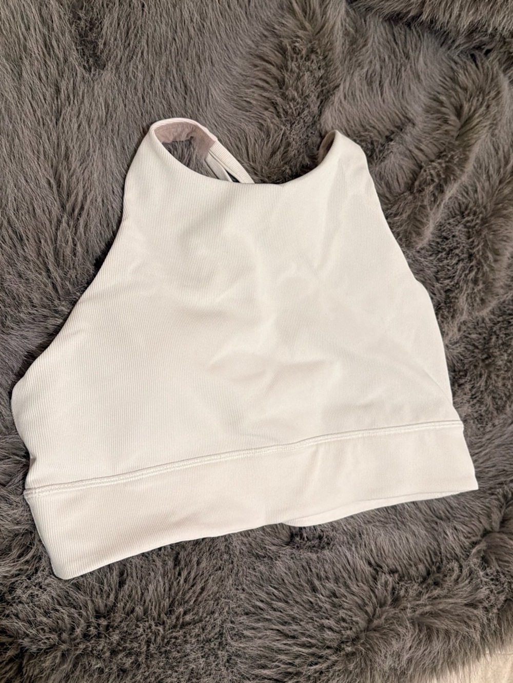 lululemon athletica Cream High-Neck bra - 12 EUC!